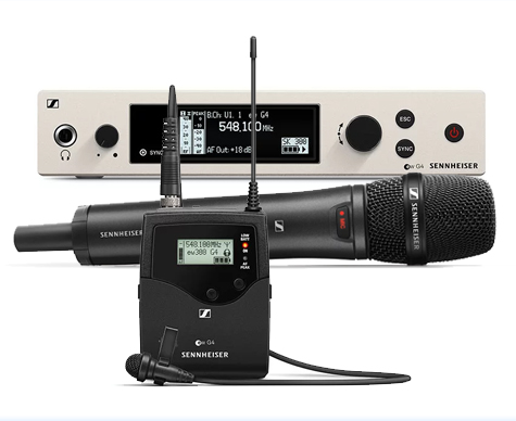 Sennheiser G4 300 Series (Ch.38) single unit &ndash; supplied with ME2-US Lavalier / Tie Clip or 835 handheld microphones.